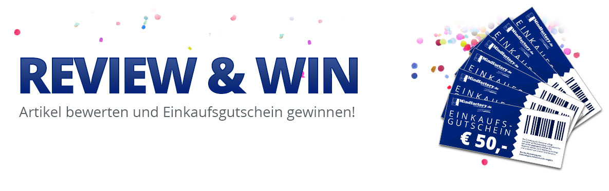 Review and Win - Artikel bewerten und mit etwas Glück Einkaufsgutschein gewinnen! Review and Win - Artikel bewerten und mit etwas Glück Einkaufsgutschein gewinnen!