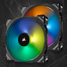 Corsair ML140 PRO RGB Twin Fan Pack with Lighting Node PRO Corsair ML140 PRO RGB Twin Fan Pack with Lighting Node PRO