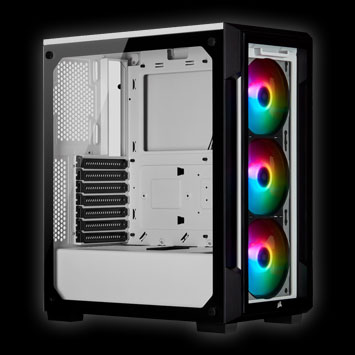 Corsair CORSAIR Midi iCUE 220T RGB Smart, mit Sichtfenster, weiss Corsair CORSAIR Midi iCUE 220T RGB Smart, mit Sichtfenster, weiss