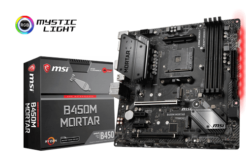 MSI B450M MORTAR AMD B450 So.AM4 Dual Channel DDR mATX Retail