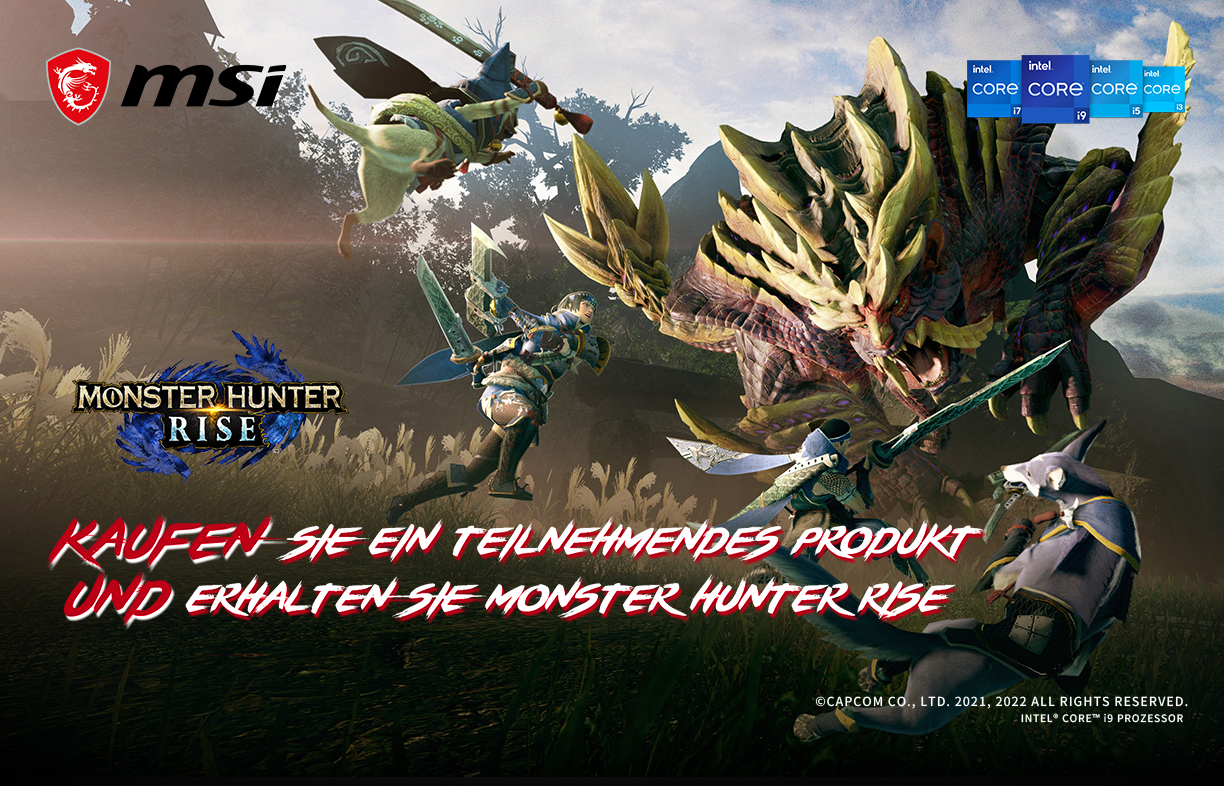 KAUFEN SIE EIN TEILNEHMENDES PRODUKT UND ERHALTEN MONSTER HUNTER RISE KAUFEN SIE EIN TEILNEHMENDES PRODUKT UND ERHALTEN MONSTER HUNTER RISE