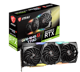 8GB MSI GeForce RTX 2070 SUPER GAMING X TRIO Aktiv PCIe 3.0 x16 8GB MSI GeForce RTX 2070 SUPER GAMING X TRIO Aktiv PCIe 3.0 x16