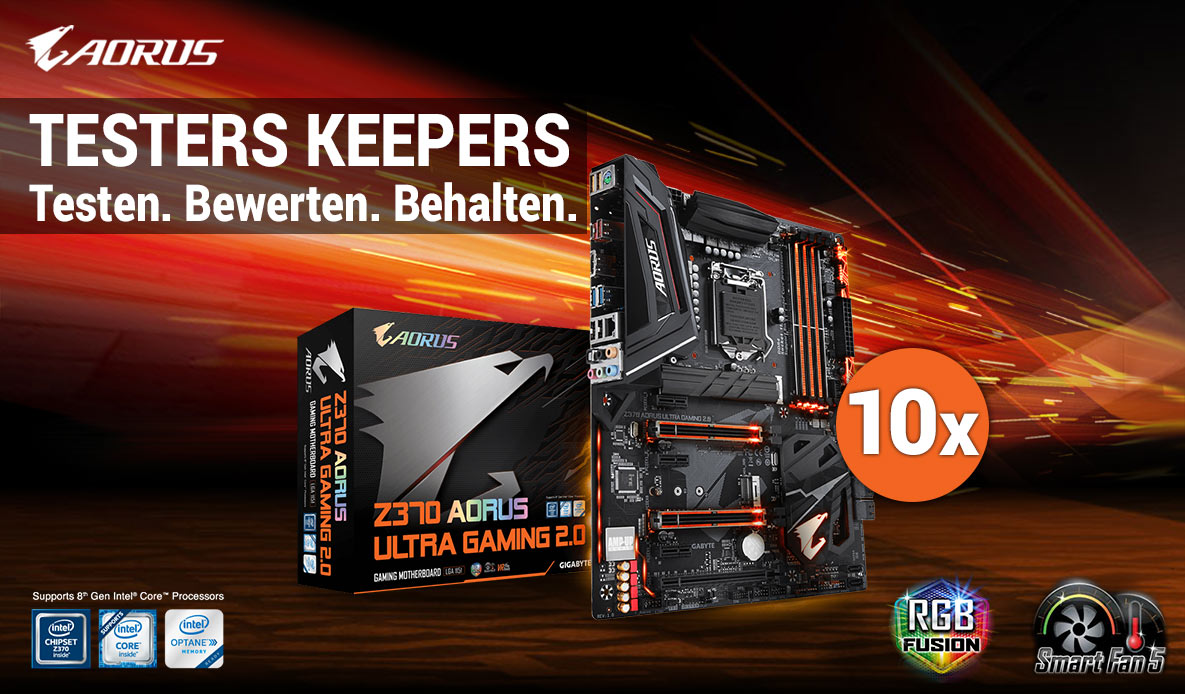 Produkttester gesucht für GIGABYTE Z370 AORUS ULTRA GAMING 2.0 Produkttester gesucht für GIGABYTE Z370 AORUS ULTRA GAMING 2.0
