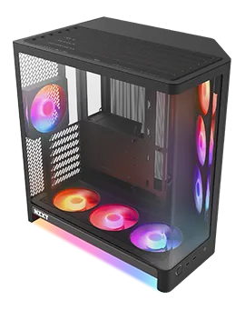 NZXT H6 FLOW (2026) RGB+ ALL Black Midi mit L&uuml;fter retail