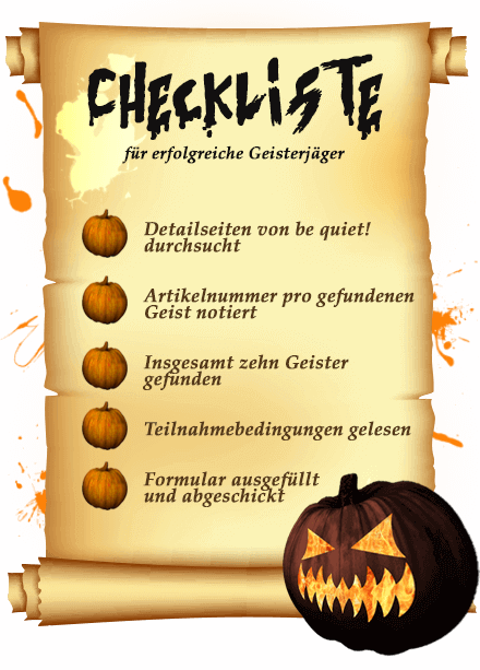 Happy Halloween Checkliste